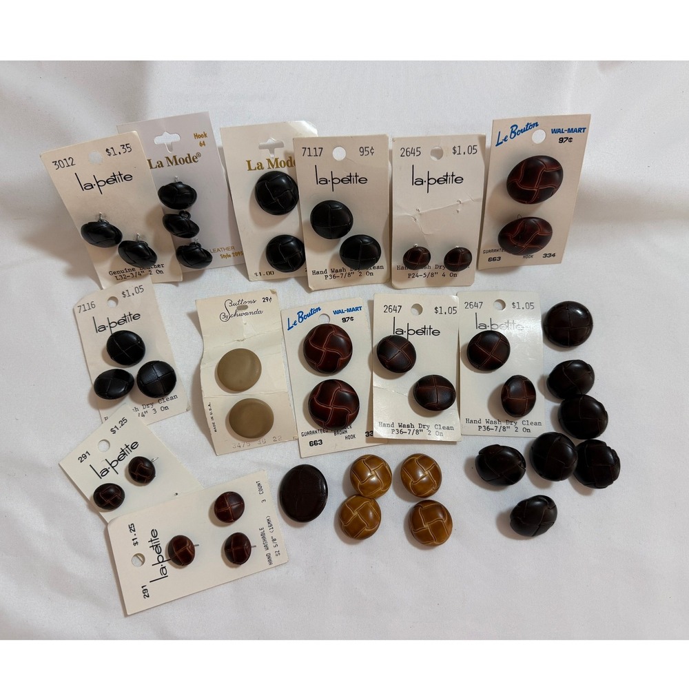 Vintage Carded Button Lot La Petite La Mode Le Bouton Brown Black Coat 13pc